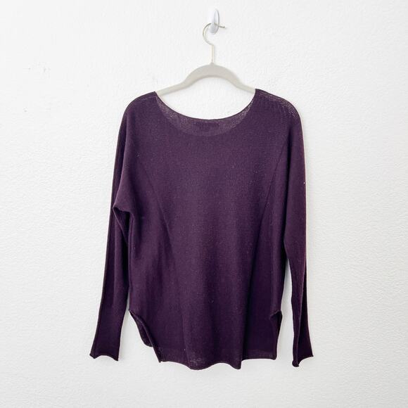 [Vince] Purple Cashmere Wool Blend Pullover Round Neck Slouchy Sweater Size XS - Picture 2 of 11